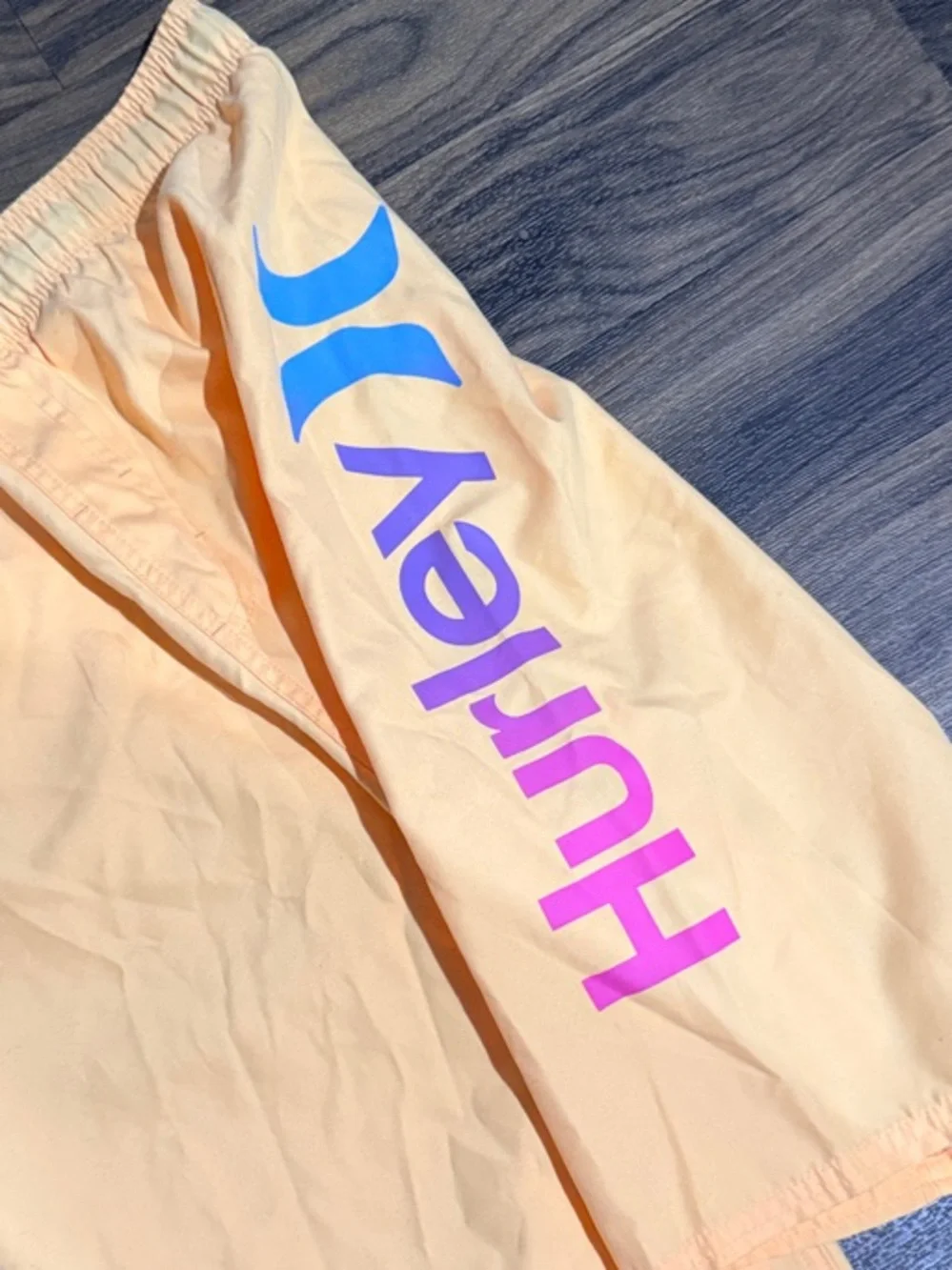 Hurley Peach Swim Shorts with Gradient Side Logo